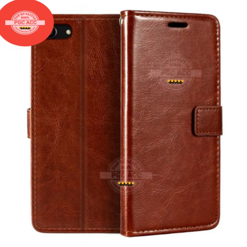 Leather Case OPPO A83 / Sarung Kulit Dompet Case Oppo A83 Flip Cover Wallet Terbaru
