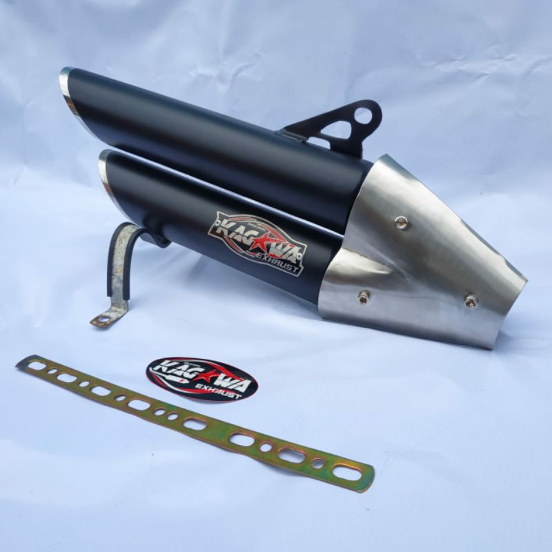 Knalpot Racing Tabung Silincer Selencer 2 Cabang R15 R25 Cbr150r Ninja250fi Tiger Byson Gsx Cbr250r