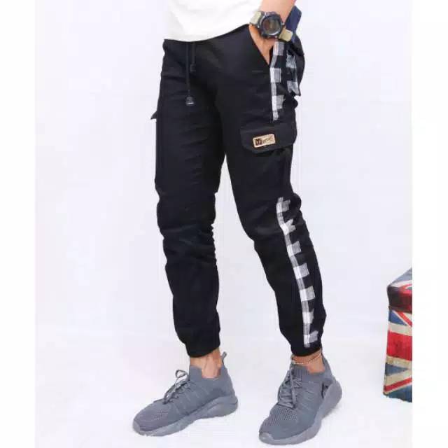 Celana cargo joger jogger pria list Catur Bootloop Jogger Celana cargo joger jogger pria list Catur Bootloop Jogger