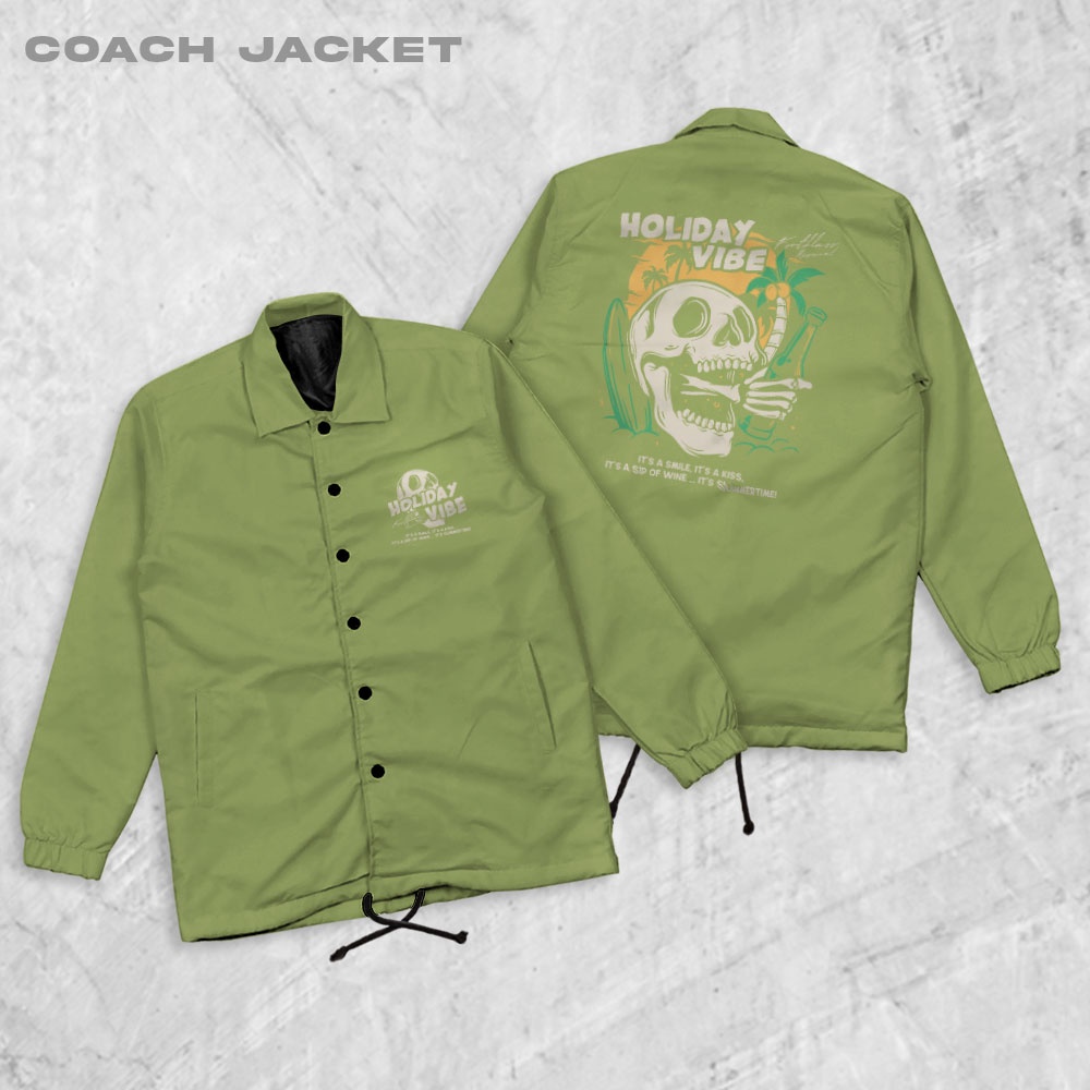 Fortglass Holiday Coach Jaket Pria Outwear Unisex Parasut