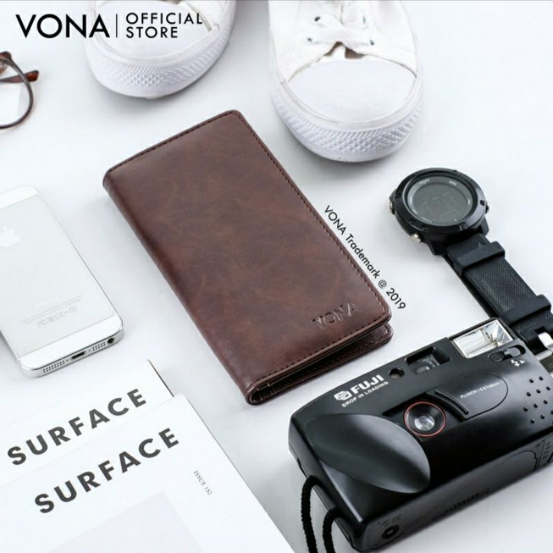 dompet pria panjang dompet kulit PU - VONA