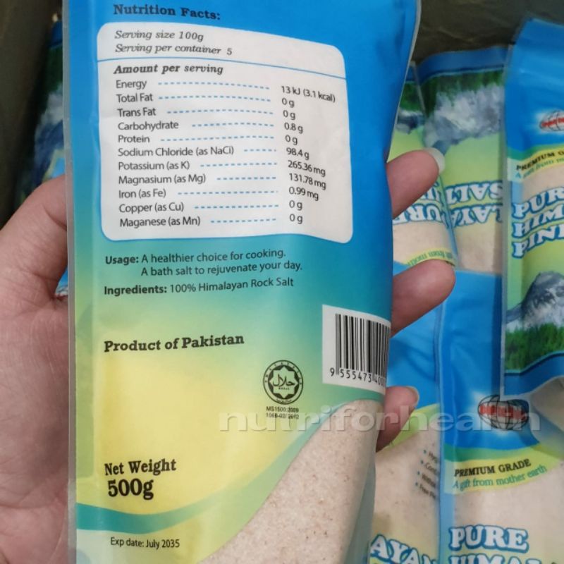 (500gr) Pure Himalayan Pink Salt Garam Himalaya Pakistan