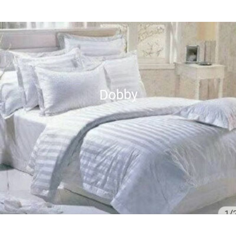 Sprei Set Bedcover Bahan Dobby 300tc Anti Geser