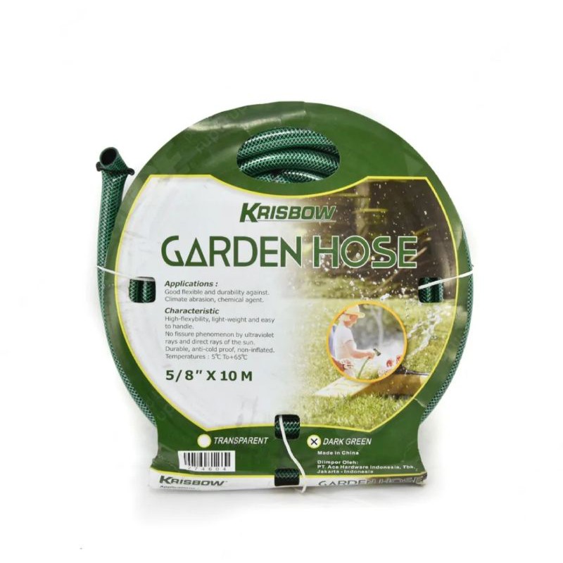 krisbow selang air / selang taman 5/8 inci x 10 M - hijau