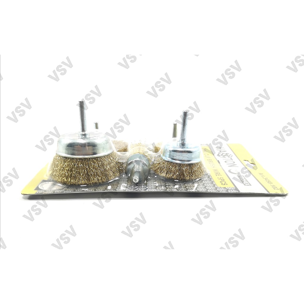 Hasston Sikat Kawat Gagang set 5pc 3450-102 Mata bor sikat kawat