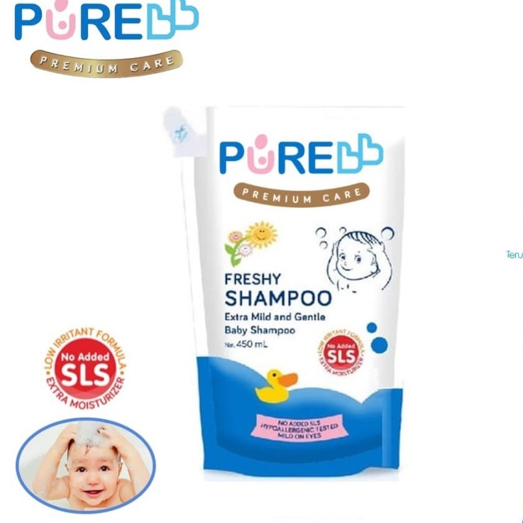 PURE BB Baby Shampoo 230ml Botol / 450ml Refil Fruity / Freshy