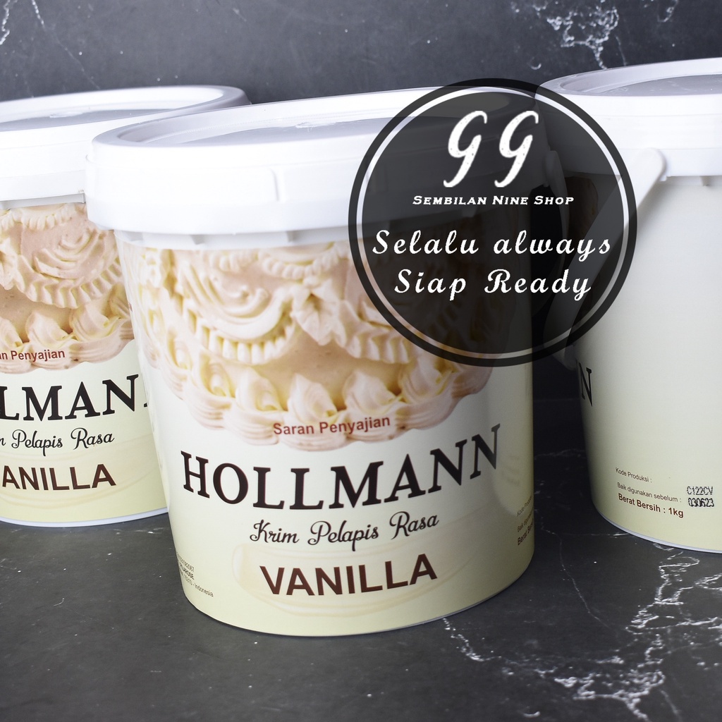 

HOLLMANN BUTTER CREAM 1 KG Krim Pelapis Rasa Vanilla Hollman