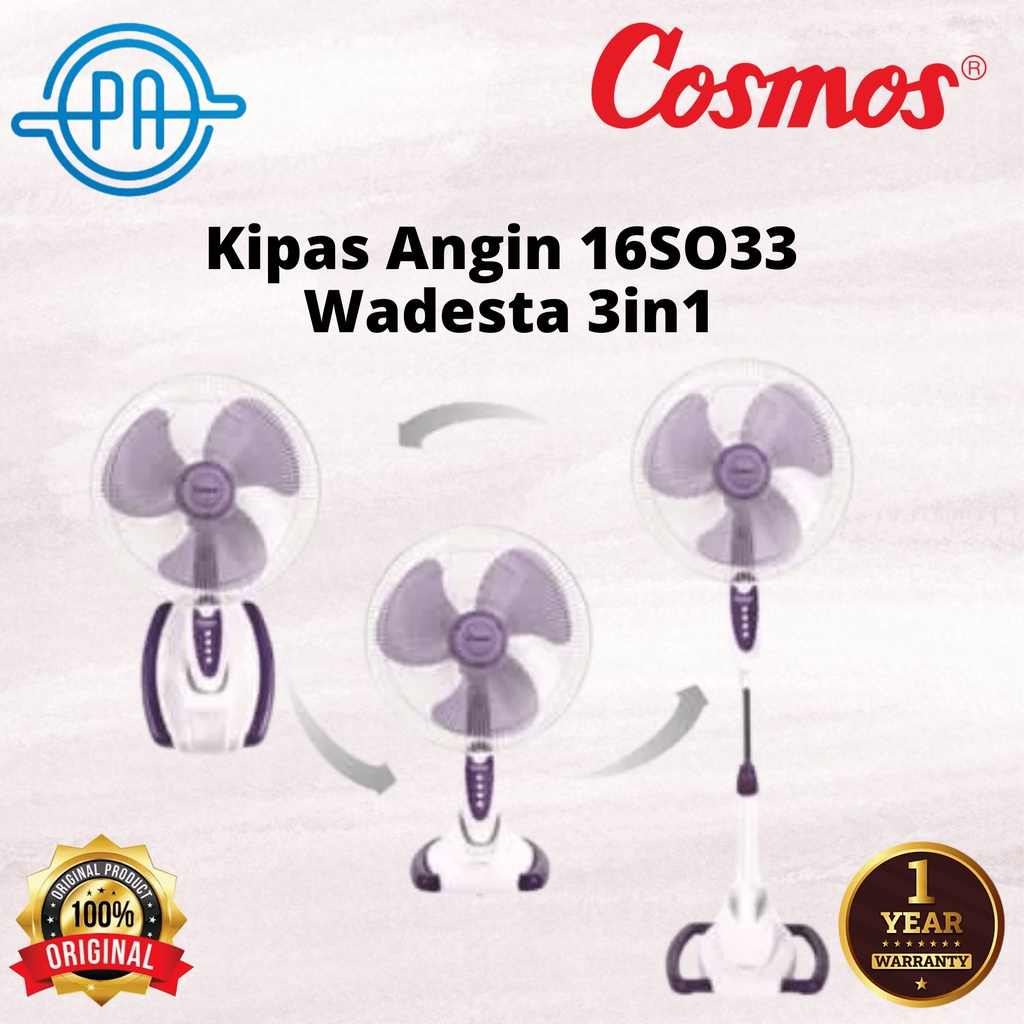 KIPAS ANGIN COSMOS BERDIRI STAND FAN 16SO33 WADESTA 3 IN 1