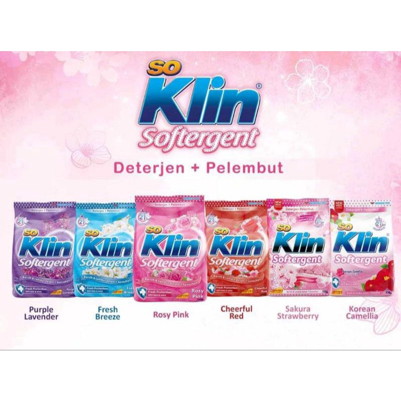 termurah soklin detergent softergen 770 gram / so klin korean camellia