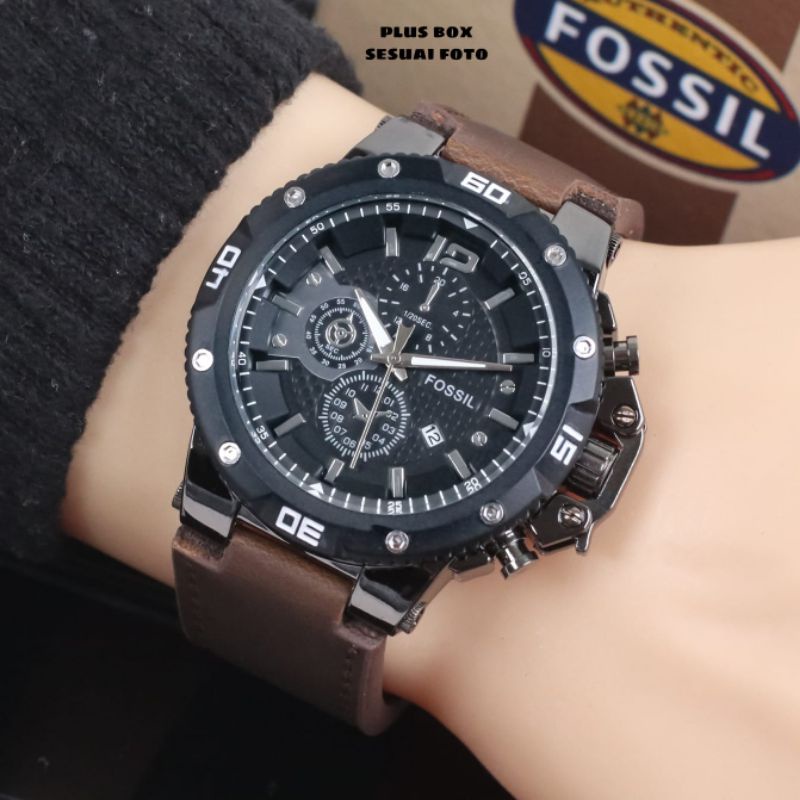 JAM TANGAN PRIA F0SSIL KULIT WATER RESISTANCE