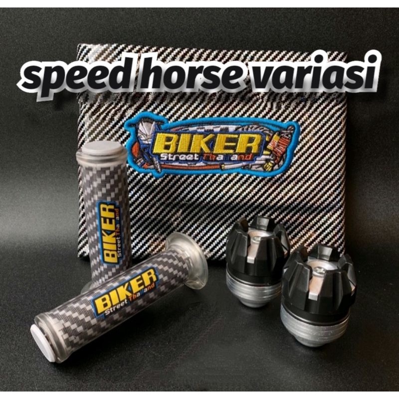 Paket 3item Handgrip biker plus jalu as roda plus kulit jok biker Universal