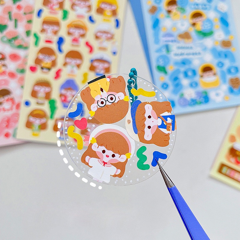 Stiker Motif Kartun Perempuan Untuk Dekorasi Handbook DIY