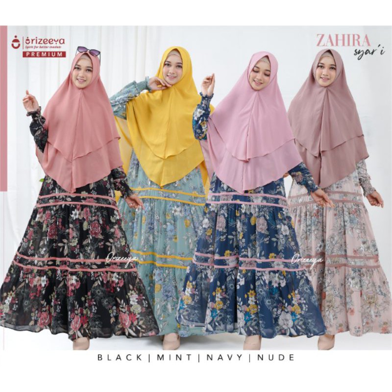 Zahira Syari Set Orizeeya/Zahira Syar'i Set Orizeeya babydoll print full furing