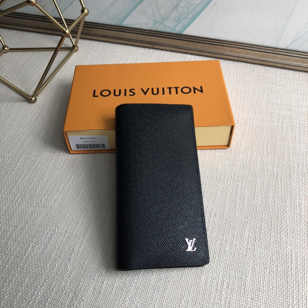 Original 2024 new (with box) purchasing-grade LV men's long wallet wallet black wallet