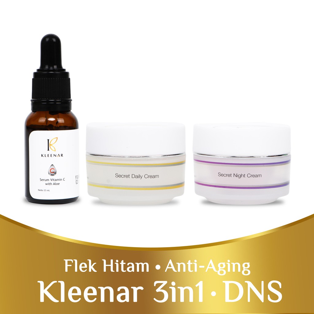 KLEENAR SKINCARE 3in1 DAY CREAM, NIGHT CREAM, SERUM VIT C WITH ALOE