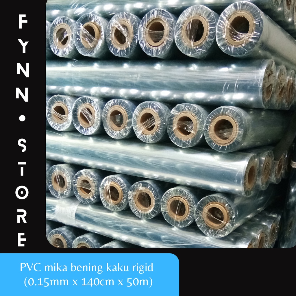

PVC mika kaku bening rigid tebal 0.15 mm x 140 cm x 50 m