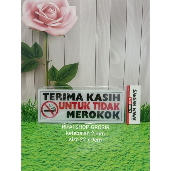 TERIMA KASIH UNTUK TIDAK MEROKOK AKRILIK SIGN BOARD MURAH BERKUALITAS
