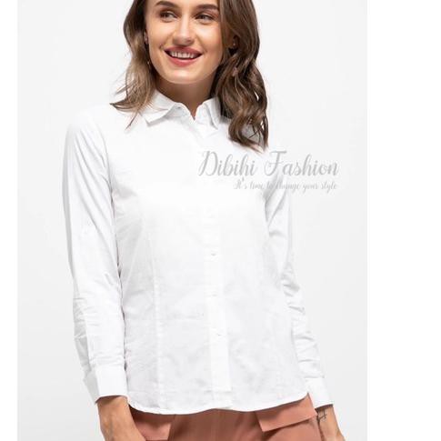 ۞ Kemeja Putih Wanita Lengan Panjang | Kemeja Putih Panjang Wanita | Kemeja Polos Wanita ➷