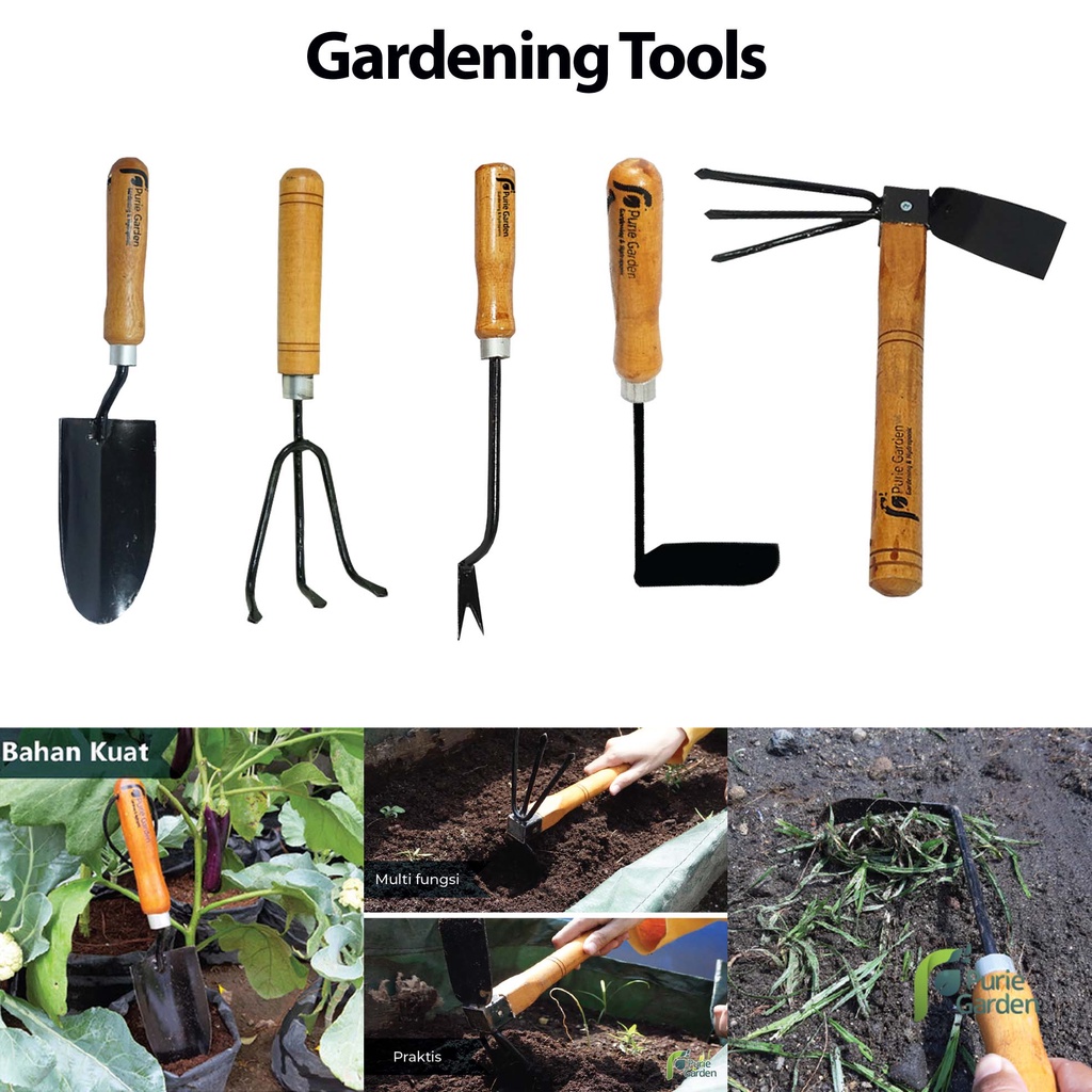 Sekop Garu Cangkul Koret Pencabut Rumput Gardening Tools Purie Garden PG SBY