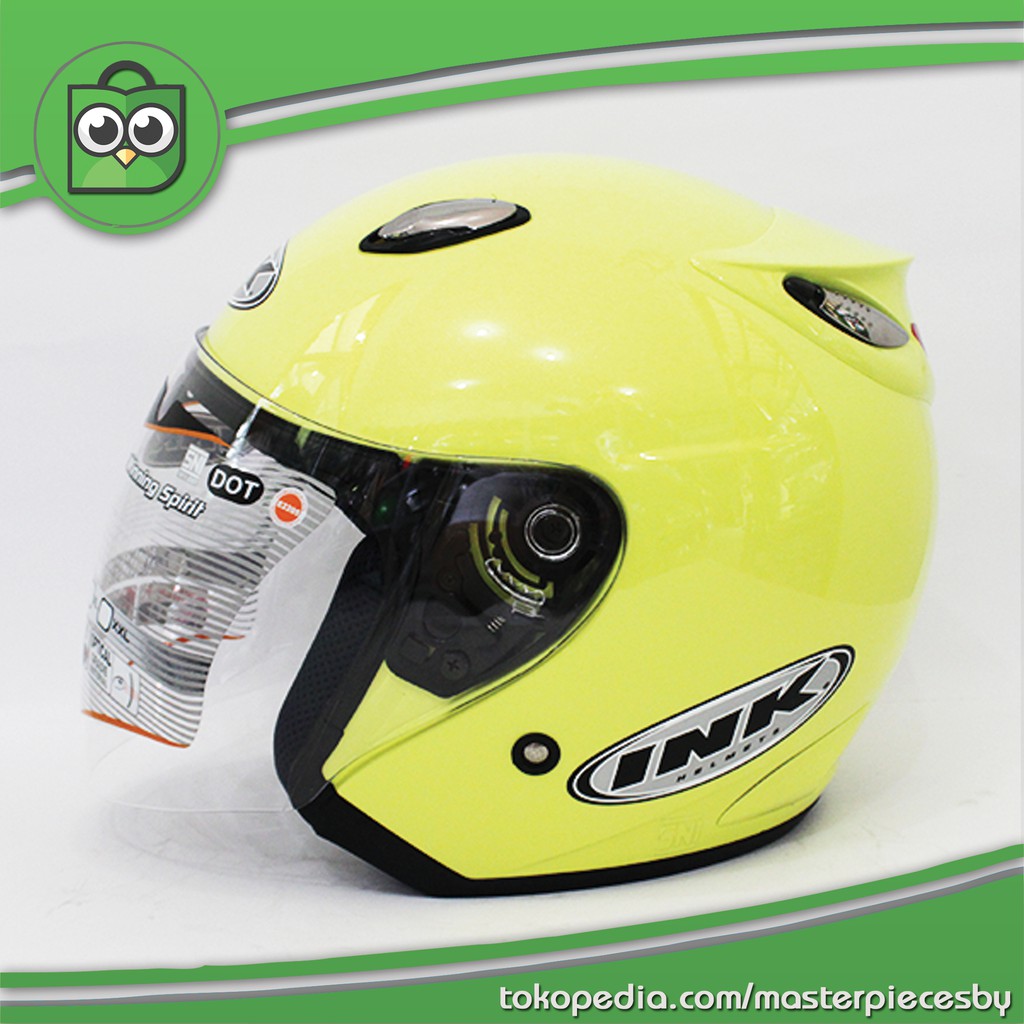 HM-1367 Helm Ink Centro Jet Light Yellow / Kuning Murah