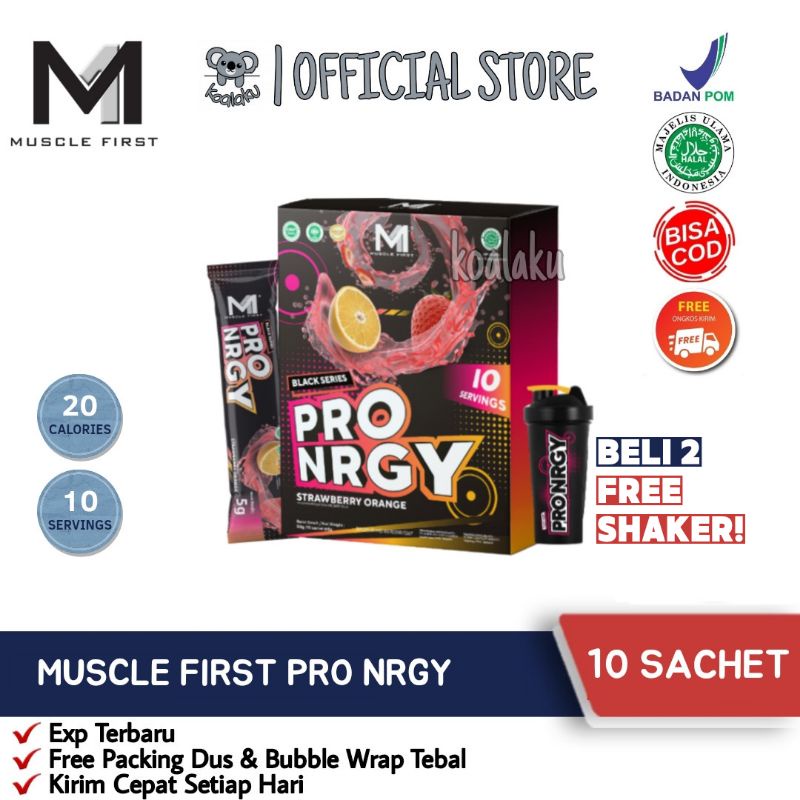 M1 Muscle First Pro Nrgy Pre Workout 10 sachet 10 servings Musclefirst Pro Energy Pronrgy Suplemen untuk Olahraga