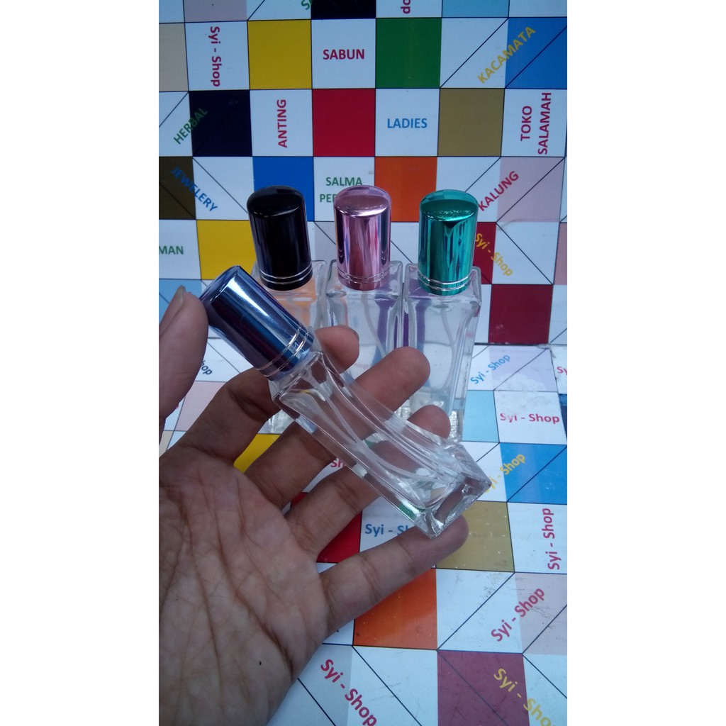 Botol Parfum Spray 18 ml Kotak Persegi Panjang Cekung