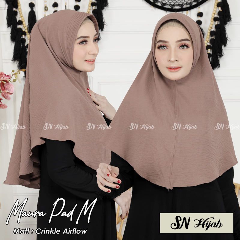 Maura pad M SN hijab bergo crinkle airfow