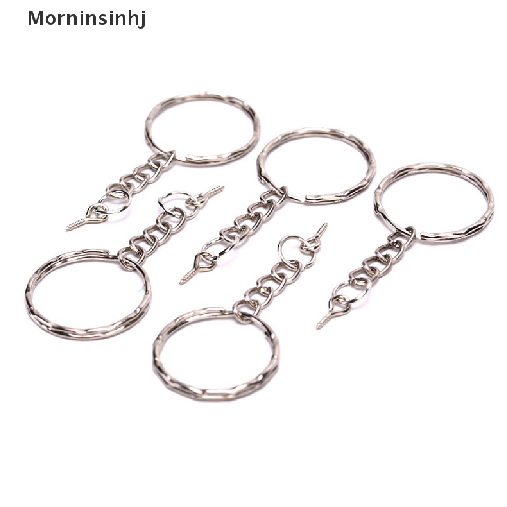 40pcs Gantungan Kunci Model Sekrup Mata Pendek Split Ring Konektor Untuk Perhiasan