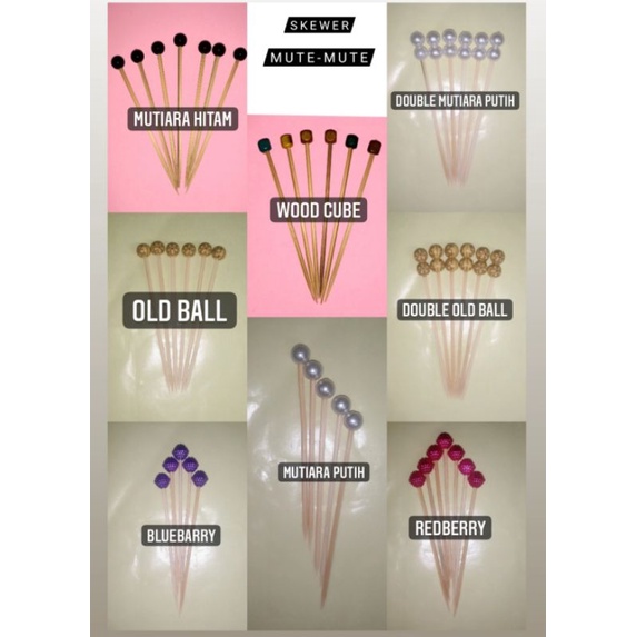 Skewer Bambu/Cocktail Skewer/Bamboo Skewer Mute-mute 50pcs