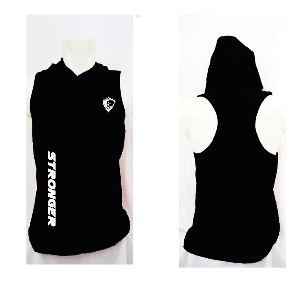 Singlet Topi Gym Pria Stronger Hoodie