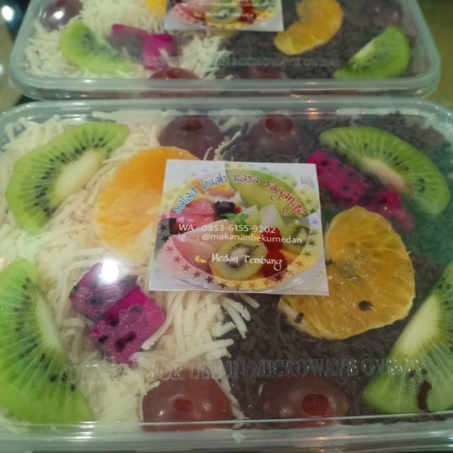 

Salad buah rasa sayange matcha dan coklat