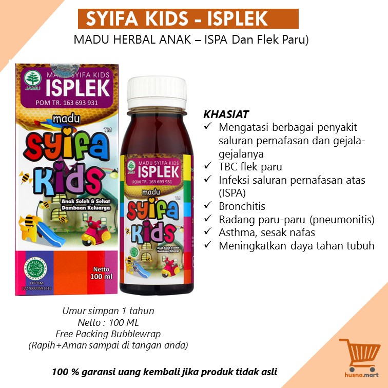 Madu Anak Syifa Kids ISPLEK Original / Obat ISPA Dan Flek Paru