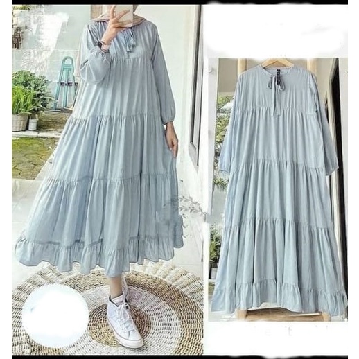 New Varian Marbel Rachel Midi Dress Busui Friendly / Gamis Wanita Terbaru Kekinian / Fashion Muslim / Dress Murah / Bahan Katun Rayon