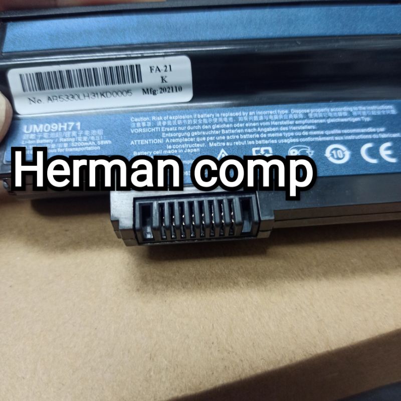 Original Baterai Acer UM09C31 UM09G31 UM09H31 UM09G51 UM09G71 UM09H36 UM09H41 UM09H51 UM09H56 UM09H70 UM09H71 UM09H73