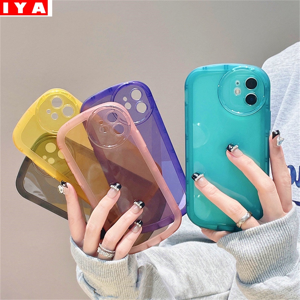 Case Pelindung Lensa Bentuk Oval Warna Macaron Untuk IPhone 11 Pro Max 6 6s 7 8 Plus XR XS Max X SE 2020 11 Pro Max 12 Pro Max 13 Pro Max
