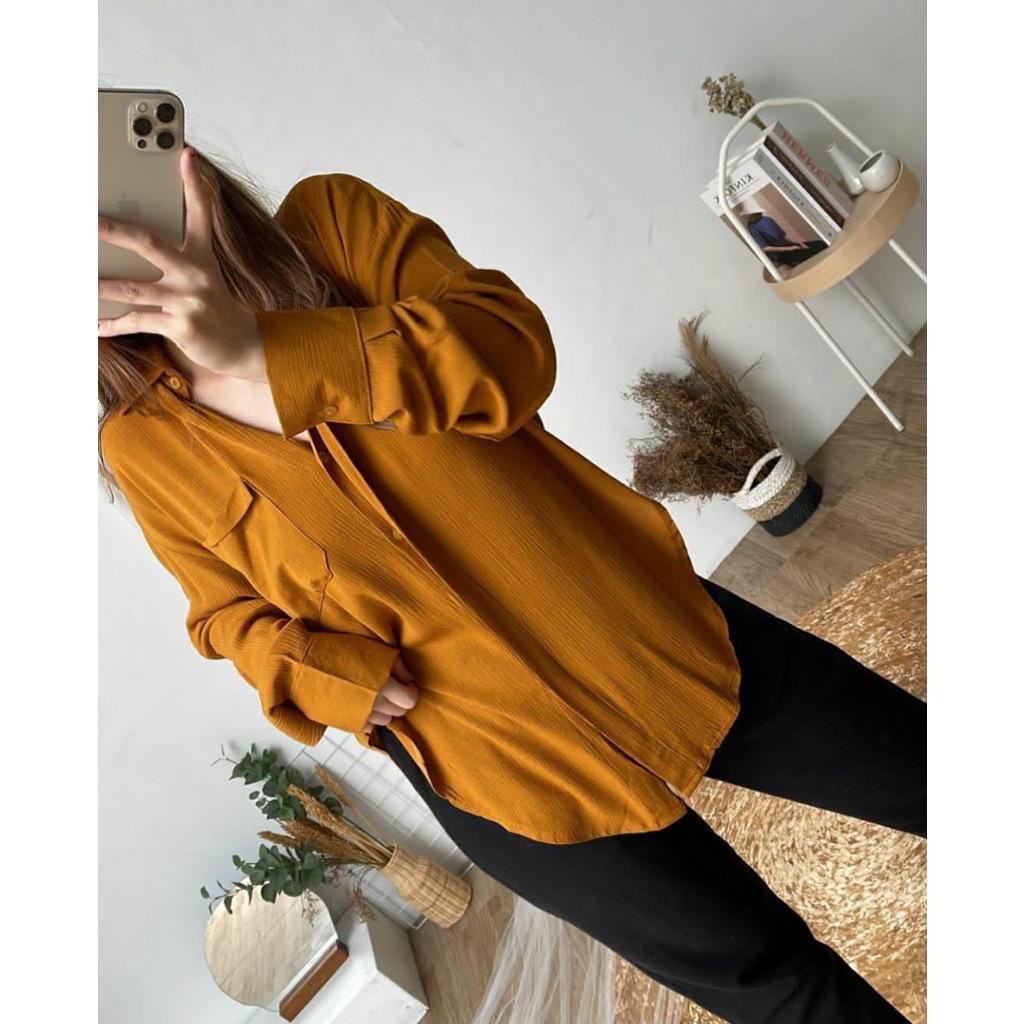 1KG MUAT 5PCS | SICA OVERSIZE SHIRT TOP AIRFLOW CRINKLE HITS OOTD SELEBGRAM FASHION GROSIR WANITA