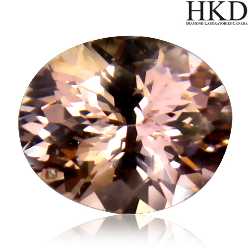 HKD Certified VS Oval 1.80ct 8.9x7x5.5mm Natural unheated Orangy Pink Morganite Brazil MG103