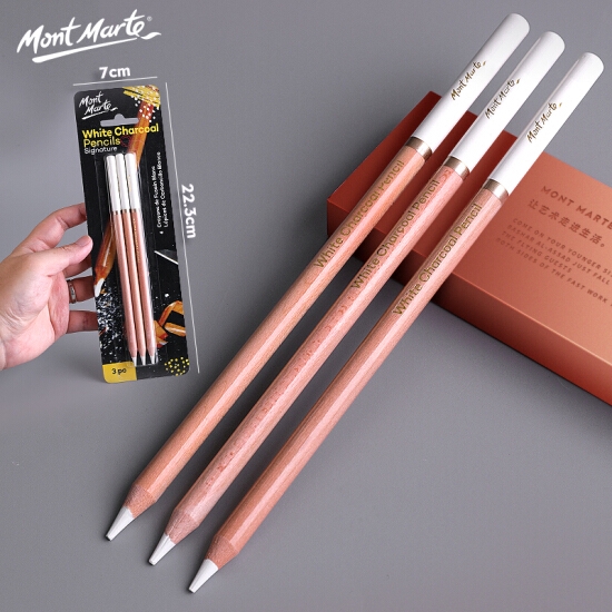 

Mont Marte White Charcoal Pencils Set 3 / Pensil Putih Charcoal