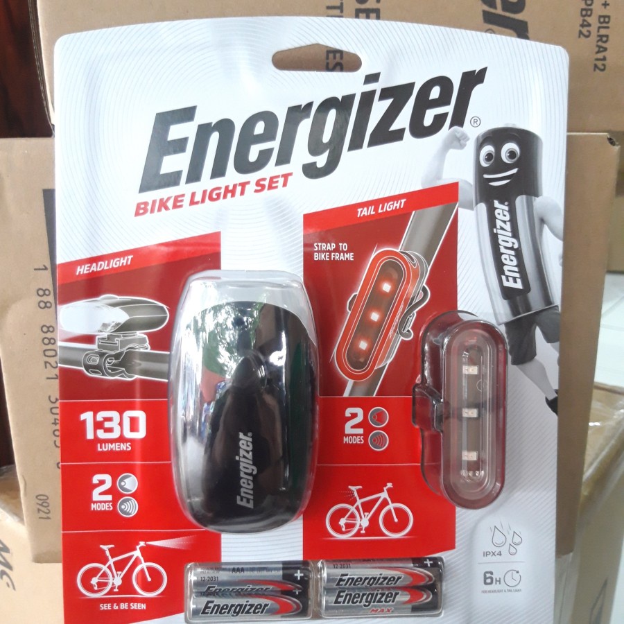 LAMPU SEPEDA / ENERGIZER BIKE LIGHT SET / 130 LUMENS DEPAN BELAKANG