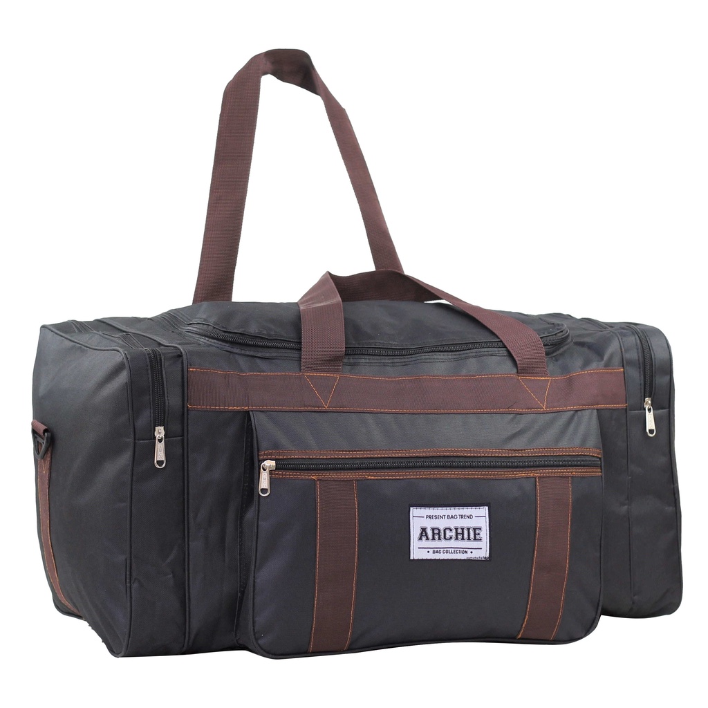 TAS TRAVEL PAKAIAN Travel Bag Besar Archie Hitam Tas Baju Liburan Tas Mudik Kerja Awet Kuat Duffle Cowok Cewek Muat Banyak 20 liter Bahan Tebal Awet Kuat Tas Mudik Liburan Traveling Bisa Masuk Kabin Pesawat