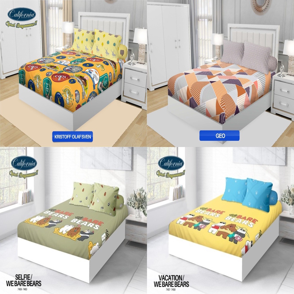 Jual SPREI CALIFORNIA No.1 KING 180 SEPRAI MOTIF FROZEN KRISTOFF OLAF