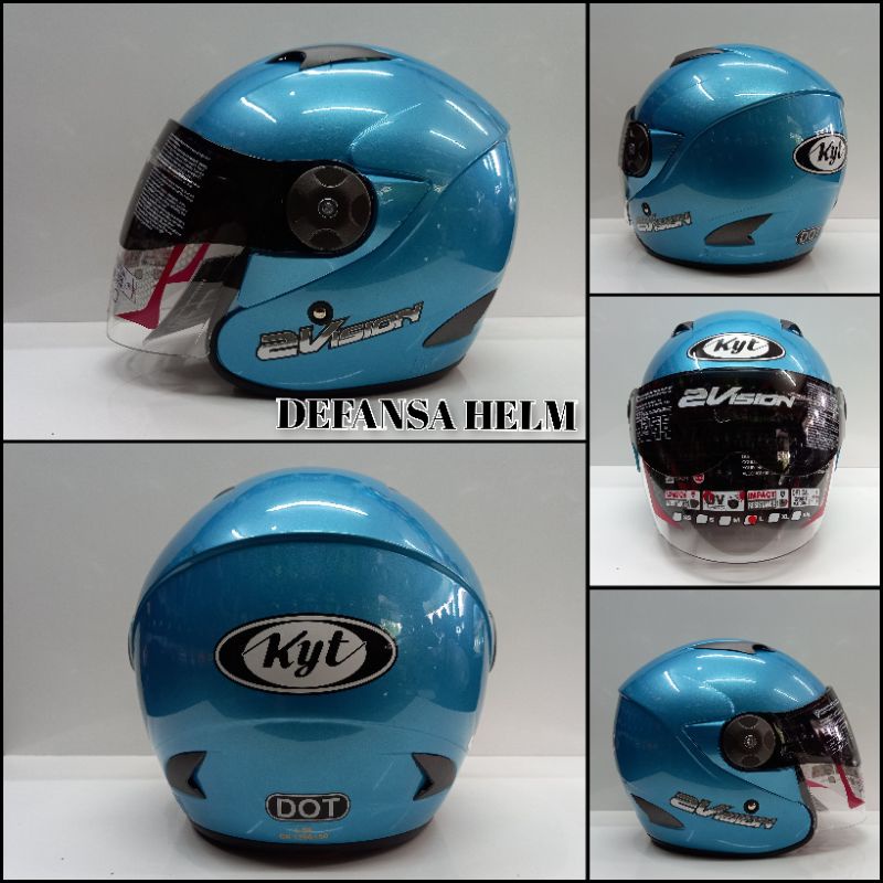 HELM KYT 2VISION SOLID ICE BLUE GLOSSY