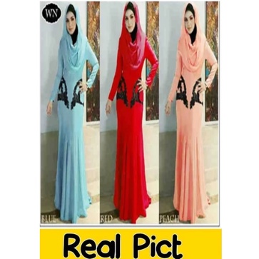 Obral Sale BAJU GAMIS /Muslim Fashion Terbaru MAXI HOODIE Biru gamis terbaru / gamis remaja / gamis 