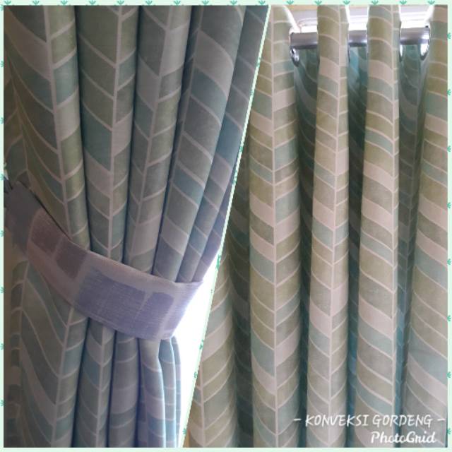 Gorden blackout brezer motif garis hijau