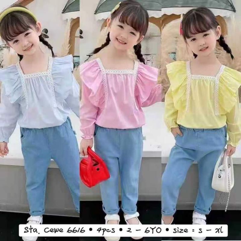 SP2366 (2-5TAHUN) SET IMPOR JEANS ANAK PEREMPUAN