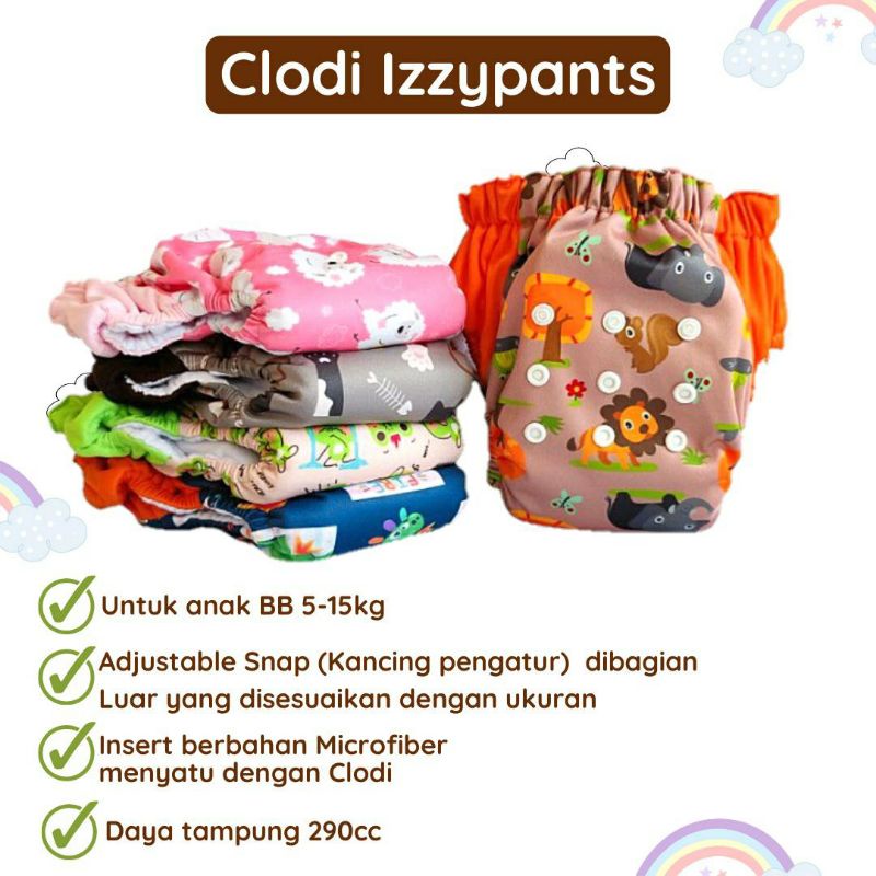 Klodiz Izzipant Clodi Popok Kain Popok Celana Pampers Hemat 5 - 20 kg