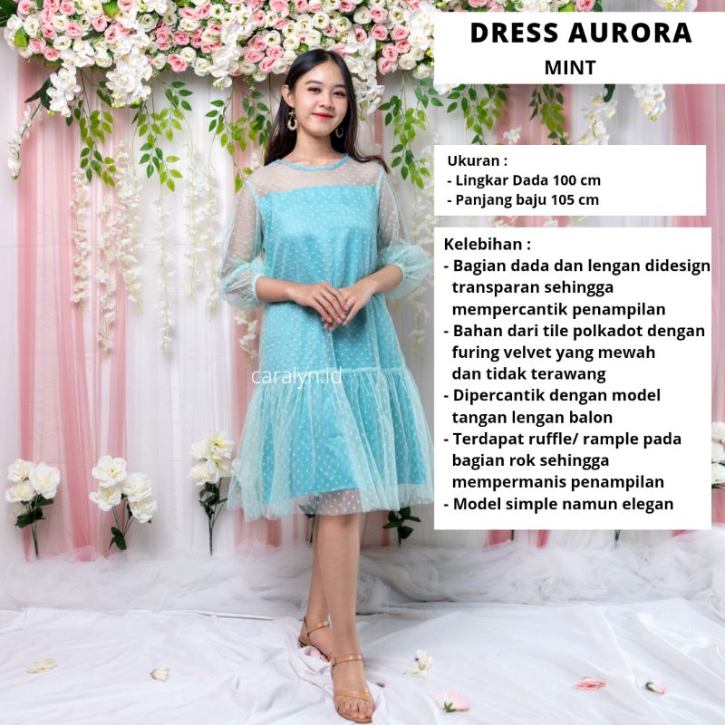 DRESS KONDANGAN WEDDING DRESS WANITA BRUKAT TERBARU AURORA