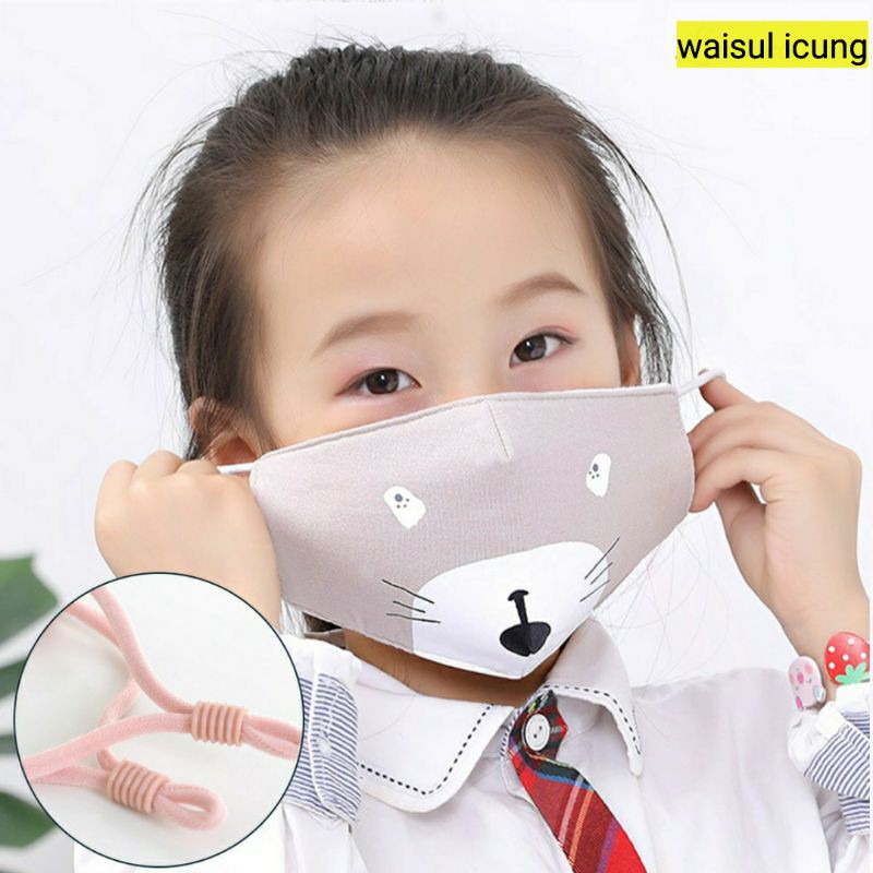 Adjustable Children mask masker anak bisa di cuci berkali kali tali bisa disesuaikan motif