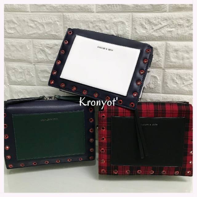 Tas Sling Bag Charles N Keith Ori Import - Tas Jalan Hangout CK kombinasi - Tas Selempang CnK kotak