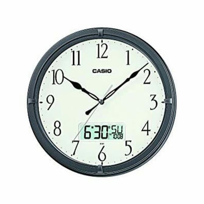 Jam Dinding Wall Clock Casio Ic-01 Ic 01 8Df Analog Digital Original Naga.Emas